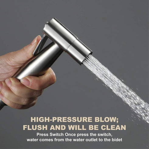 ZLOCYIVHE Set Bidet Sprayer with Single Cold Water Stainless Steel Portable Cloth Diaper Washer Shower Sprayer Wall