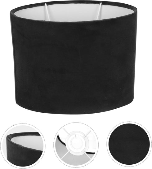 NUOBESTY Oval Fabric Lamp Shade for Desk and Floor Lamps Cloth Cover Compatible Black Exterior with White Interior