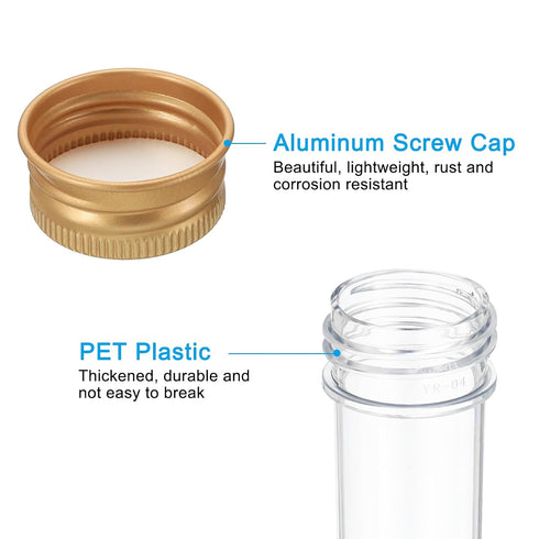 PATIKIL 30ml Plastic Test Tubes with Screw Caps, 6Pcs, 109x24mm for Lab Use and Candy Storage