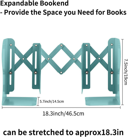 6 7 8 9 10 11-15 19 inches MSDADA Adjustable Bookends, Book Ends for Heavy Books, Expandable Book Organizer for Desk