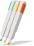 IQ LEGO Stationery 3 Pack Highlighter Markers with 4x2 Building Bricks - Yellow, Orange, Blue