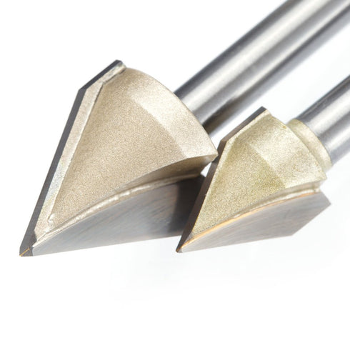 1PC Router Bits 45 Degree V Groove Bit, 1/4 Inch Shank Cutting Tool, 19/32 Inch Cutting Dia for Woodworking