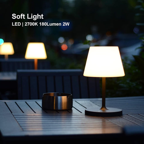 LOTITOL 4000mAh 2700K Dimmable/Portable IP44 (9.6in, Outdoor Table Lamp/Cordless USB Rechargeable / LED/Touch Battery