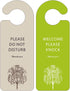 Do Not Disturb Door Hanger Sign, Please Do Not Disturb Door Knob Sign for Office, Home, Clinic, 2 Pack (Grey and Green)