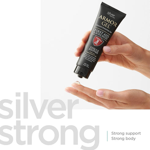 Silver Biotics Armor Gel Wound Dressing Gel | 4 oz | First Aid + Burn Relief 24 PPM