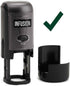 Infusion Checkmark Round Self-Inking Stock Rubber Stamp - 3/4'' Diameter, Green Ink
