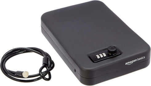Amazon Basics Portable Security Case Lock Box Safe with Combination Lock for
