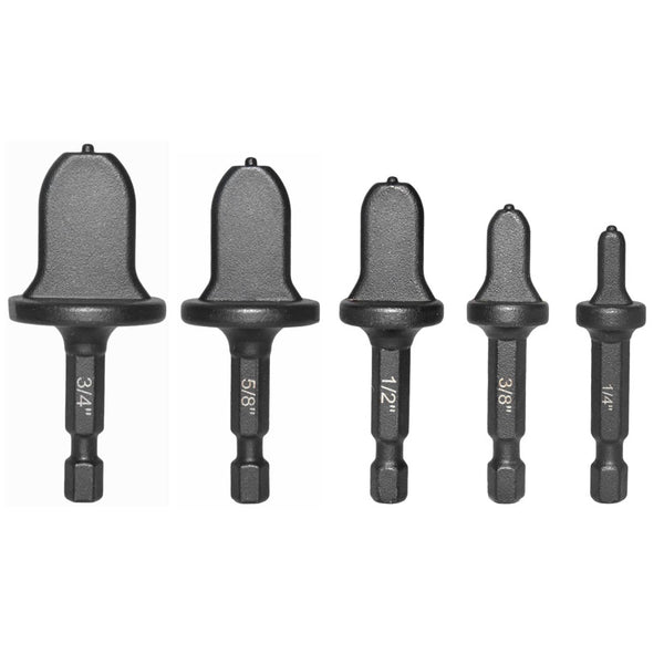 HVAC Copper Tube Flaring Tool Set, 5PC Drill Bit Set for Air Conditioner Repairing, Includes 3/4 to 1/4 Sizes