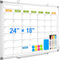 Magnetic Dry Erase Calendar Whiteboard - 24" x 18" Monthly Calendar, Wall Hanging Silver Aluminum Frame for Planning