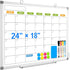 Magnetic Dry Erase Calendar Whiteboard - 24" x 18" Monthly Calendar, Wall Hanging Silver Aluminum Frame for Planning
