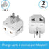 UK to US Travel Adapter, India to US Plug Adapter, Unidapt Adapters for USA, 2-pack, Plug Converter, USA travel adapter, EU to US with Dual Inputs, Universal to American Outlet Plug