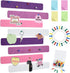 Vuzvuv 8Pcs Purple Rose Cork Board Strips with 50 Pushpins & Sticky Notes, Self-Adhesive Bulletin Board