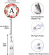 Retractable ID Card Badge Holder with Alligator Clip - Floral Wreath Letter A, Decorative Clip on Card Holders