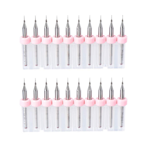 uxcell 0.15mm Tungsten Carbide PCB Drill Bits, 1/8 Inch Shank, 2 Set (20 Pcs) for Jewelry CNC Engraving