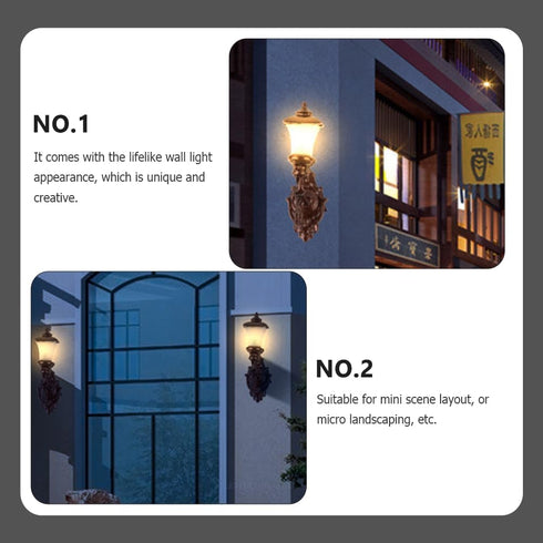 4pcs 1: 12 Housoutil Dollhouse LED Wall Sconces, Scale Wall Lamp, Miniature Vintage Dollhouse Wall Lamp for DIY