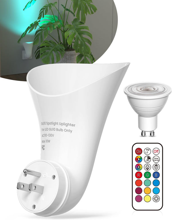 BrightArk Plug in GU10 Wall Uplighter Lamp with Timer & Memory Function, Spotlights