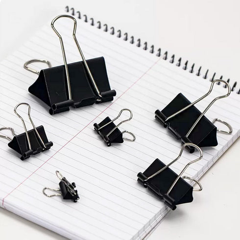 Binder Clips Paper Clamps, 300 Pack, Assorted Sizes (Black), Jumbo, Large, Medium, Small, Mini, Micro