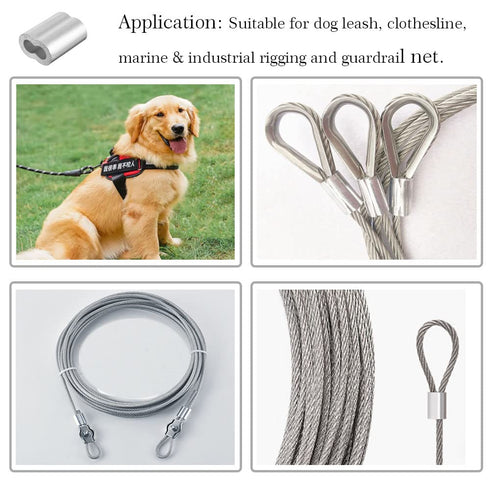 120pcs Aluminum Sleeve for Wire Rope and Cable - 3/32 Diameter