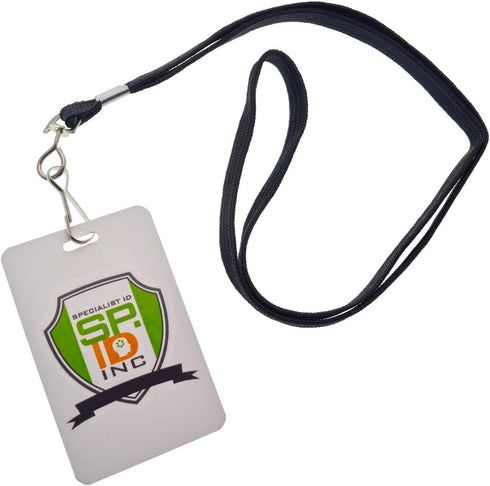 Specialist ID Black 3/8" Flat Braid Woven Lanyard with Nickel-Plated Steel Swivel Hook SPID-2201, Individually Sold