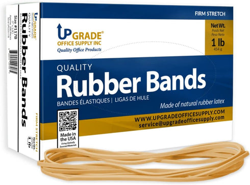 Upgrade Office Supply UPG225117B Rubber Bands, Size #117B (7" x 1/8"), Natural Crepe, Made in USA (1 Pound Box) by Upgrade Office Supply Inc