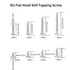 M2 Flat Head Self Tapping Screws, 800 Pcs Cross Drive Head Self Tapping Woodworking Fastener Screws, Self Drilling Screws Assortment Kit, 4/5/6/8/10/12/16/20mm