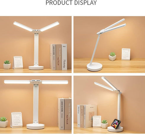 SCZWP8 Dimmable Folding Table Lamp Rechargeable LED Lamp Touch Console Lamp, Three-Color Eye Protection Table Lamp