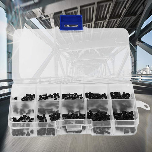 Carbon Steel Flat Head Machine Screw Bolt Assortment Sets, Fasteners with Box Optional for Electronics Industry
