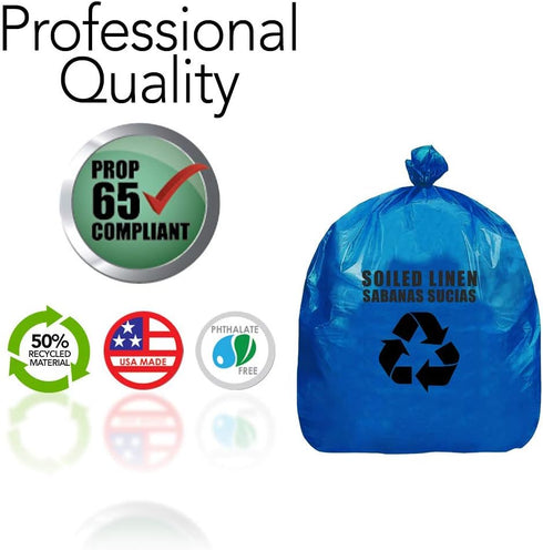 33 29" 43" 1 0.001 Inch, 25 RESILIA Heavy Duty Soiled Linen Bags - Hospital Waste Disposal, Laundry Bag, Trash Liner