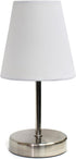 Simple Designs LT1198-WHT 10.5" Stylish Mini Pop of Color Table Lamp, for
