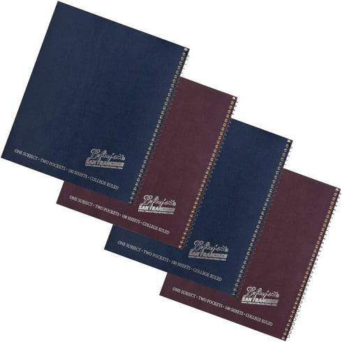 Left-Handed College Ruled Spiral Notebook, 4 Pack