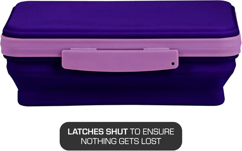 It's Academic Flexi Storage Box, Folding, Collapsible, Adjustable for Pencils, Supplies, Purple (23135)