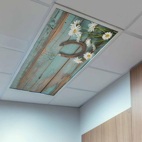 Venfascocyi 4x2 2 Pack Daisy Flower Fluorescent Light Covers for Ceiling Lights Magnetic Light Covers for Classroom