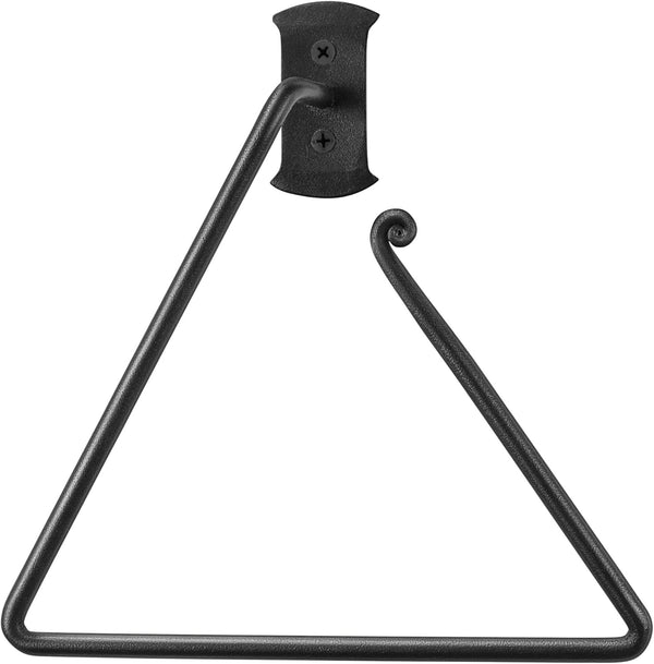 RTZEN Matte Black Towel Ring, Wrought Iron Hand Towel Holder for Bathroom, Decorative Kitchen Accessories