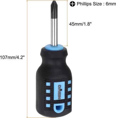 Magnetic Tip Phillips Screwdriver 6mm Dia 4.2" Long CR-V Cross-Head Nut Driver with Cushion Grip Handle for Electronics Repair Home Repair Improvement Craft