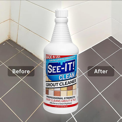 32 oz. SEE-IT! Grout & Tile Deep Cleaner Brightener & Heavy-Duty Stain Remover Acid-Free Safe for Ceramic, Porcelain