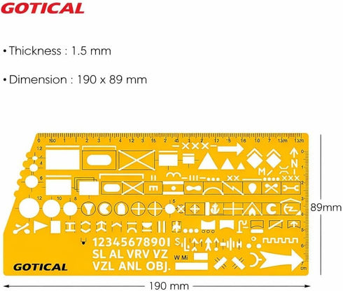 Gotical Combo of Military UTM/MGRS Coordinate Scale Map Protractor and Land Navigation Topographical Map, Flexible