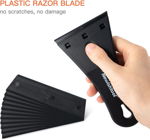 3-Inch Pack 2 20 NewishTool Plastic Razor Scraper with Blade, of with Extra Blades for Glue Residue Labels, Decals