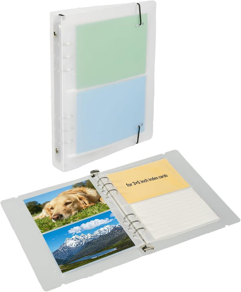 Jiehstu Index Cards Holder 3 x 5, Card Binder Organizer for Flashcard, Notecard