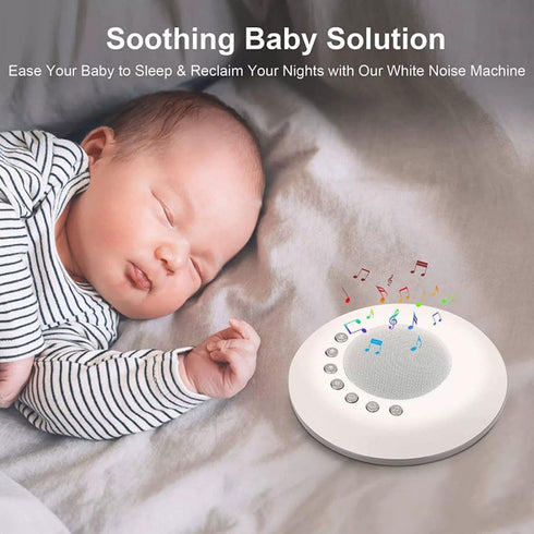 MEGHALI 28 1200mAh Portable Sleep Aid Night Light Sound Machine USB Rechargeable White Baby Sleep Soother with Sounds