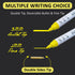 Bright Yellow Markers Easy Clean Dry Erase Markers for Black Glass Board, 2-in-1 Reversible Dual Tip - Bullet & Fine, Easy Grip Kids Liquid Chalk Pens for Acrylic Board, 10 Pack by ZHIDIAN