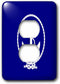 3dRose lsp_205076_6 Print of White Anchor and Rope On Navy Blue 2 Plug Outlet Cover, Multicolor by 3dRose