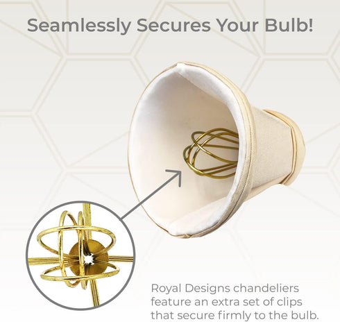 Fitter,CS-101BG, 2 3.5 3.5 Royal Designs, Inc. Empire Chandelier Shade with Flame Clip Beige, x x