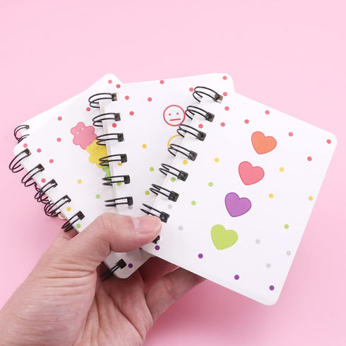 Small Spiral Notepad Cute Notebook, 8 Pack Kawaii Journals for Study and Notes Blank Page Fun Mini Scratch Pads, Back to School Supplies for Gifts Kids and Teachers(Cartoon 80 Sheets 160 Pages) by Terdey