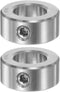 HARFINGTON 2pcs Shaft Collar, 9/16" Bore 304 Stainless Steel Set Screw for Wheel Barrow Axle, Machine Tools