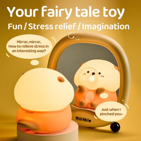 CQDAKET Dimmable, Sea Otter Night Light for Kids, Rechargeable Bedside Touch Lamp, with Timer, Soft Silicone Nursery