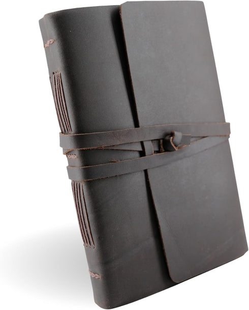 Handmade Leather Journal for Men & Women, 6x8 Inches Full-Grain Vintage Diary for Writing & Notes