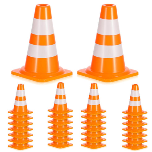 Tweruna 30 PCS Mini Traffic Cones, 1" Mini Orange Cones Roadblock Signs, Small