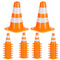 Tweruna 30 PCS Mini Traffic Cones, 1" Mini Orange Cones Roadblock Signs, Small