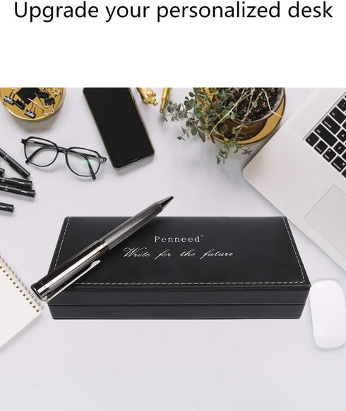 Ballpoint Pen for Men Women, Executive Home Office Use with Gift Box, Refillable 1.0mm Black Ink B8 (Fancy Deep Gray)