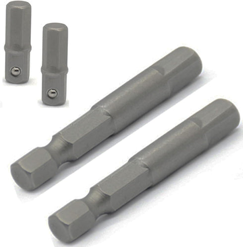 1/4" Hex to 1/4" Socket Adapter - Power Tool Replacement Part (4 Pieces) for Drill Driver and Pneumatic Drill